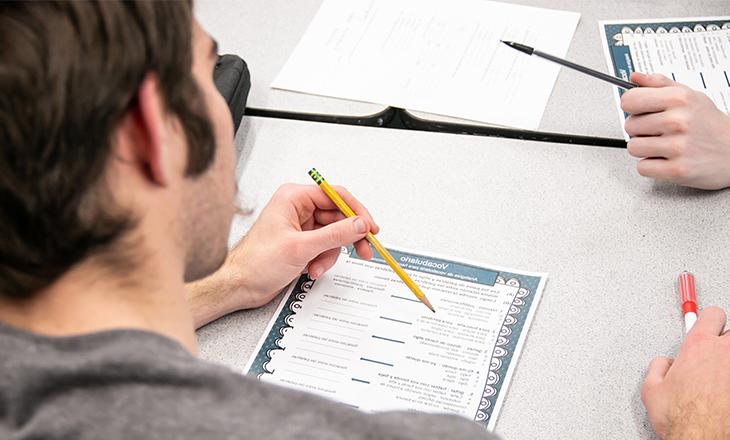 a student does Spanish homework